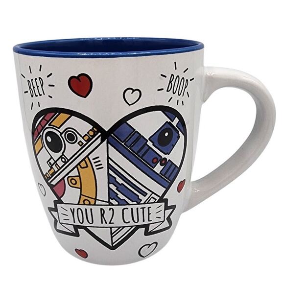 Star Wars Beep Boop You R2 Cute Ceramic Valentine's Love Jumbo Coffee Tea Mug - Picture 1 of 8
